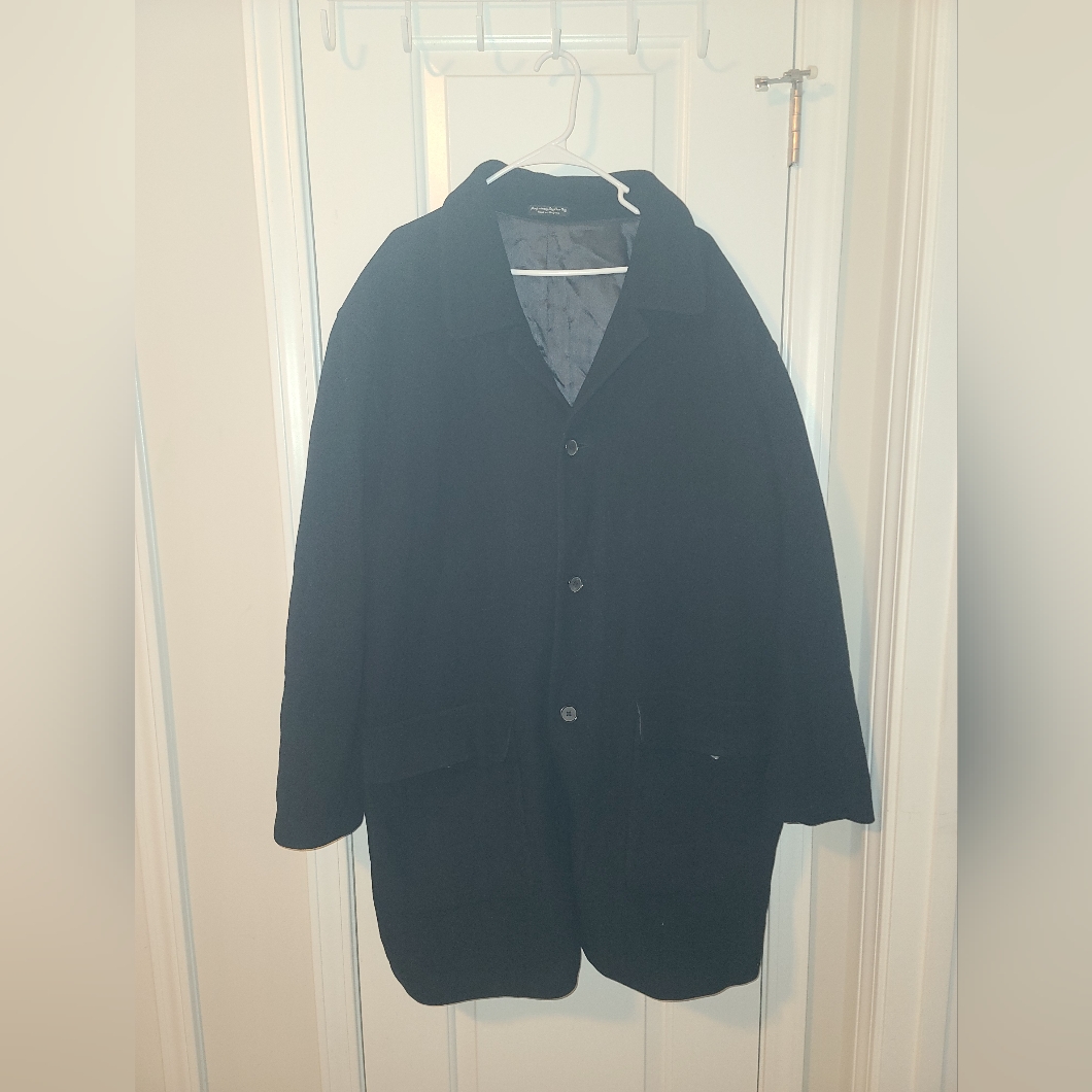 Barrington Trench Wool Coat Sz L 48 (Ts-E3)